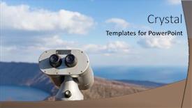  Presentation with binocular - Beautiful presentation design featuring tourist-binocular-in-landscape backdrop and a light blue colored foreground