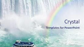  Presentation with spectacular - Presentation theme enhanced with tourist boat at niagara fall background and a sky blue colored foreground