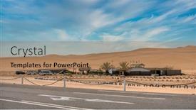  Presentation with biking - Slide set featuring tourist-camp-offering-quad-biking background and a coral colored foreground