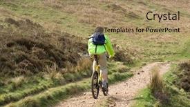  Presentation with scottish highlands - Slide set enhanced with tourist cycle trip in scottish background and a  colored foreground