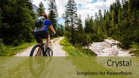  Presentation with rocky mountains - Theme featuring tourist cycling in cortina d' background and a gold colored foreground
