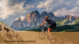  Presentation with rocky mountains - Presentation theme consisting of tourist-cycling-in-cortina-d background and a coral colored foreground