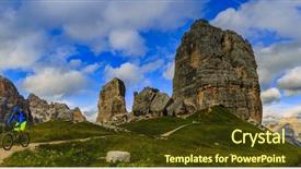  Presentation with cycling - PPT layouts enhanced with tourist cycling in cortina d'ampezzo stunning cinque torri and tofana in background man riding mtb enduro flow trail south tyrol province of italy dolomites background and a tawny brown colored foreground