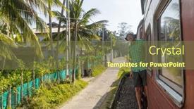  Presentation with train - PPT theme featuring tourist-enjoying-train-ride background and a tawny brown colored foreground