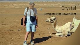  Presentation with camel - Slide deck featuring tourist-from-kiev-and-camel background and a coral colored foreground