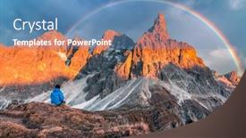  Presentation with alps - Theme enhanced with tourist-in-dolomite-alps-pale background and a teal colored foreground