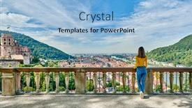  Presentation with tourist - Beautiful PPT layouts featuring tourist-in-heidelberg-town backdrop and a light blue colored foreground