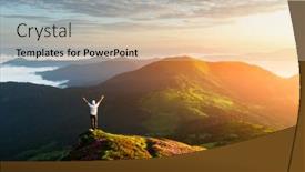  Presentation with foggy - Presentation theme enhanced with tourist-in-white-shirt background and a lemonade colored foreground