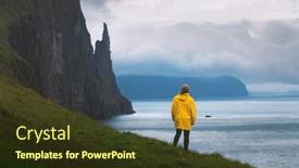  Presentation with witches - Audience pleasing PPT theme consisting of tourist-in-yellow-jacket-looks backdrop and a tawny brown colored foreground