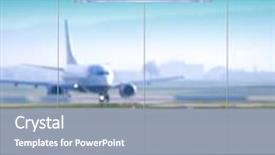  Presentation with tourist - Amazing PPT layouts having tourist info signage in airport backdrop and a light blue colored foreground