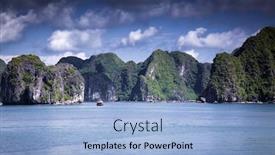  Presentation with world heritage - Colorful PPT theme enhanced with amazing ha long bay backdrop and a light blue colored foreground