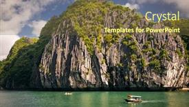  Presentation with amazing - Cool new PPT layouts with amazing ha long bay backdrop and a tawny brown colored foreground