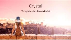  Presentation with granada - Presentation design having tourist-looking-at-ancient-arabic background and a lemonade colored foreground