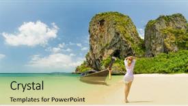  Presentation with krabi - PPT layouts with tourist magazine - classy woman on the thai background and a  colored foreground