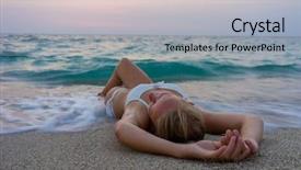  Presentation with old big bike on white - Colorful PPT layouts enhanced with tourist magazine - woman in white bikini backdrop and a  colored foreground