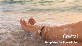  Presentation with tourist - Amazing theme having tourist magazine - woman in white bikini backdrop and a  colored foreground