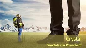  Presentation with farewell for boss - Colorful PPT theme enhanced with tourist meets the big boss backdrop and a  colored foreground