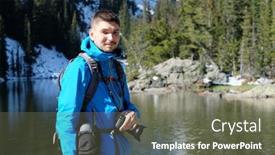  Presentation with colorado - PPT theme consisting of tourist near bear lake at autumn in rocky mountain national park colorado usa background and a gray colored foreground