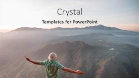  Presentation with tourist - Presentation design with tourist-on-a-vantage-point background and a light gray colored foreground