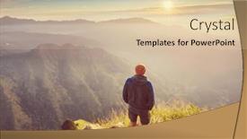  Presentation with tourist - Presentation design having tourist-on-a-vantage-point background and a lemonade colored foreground