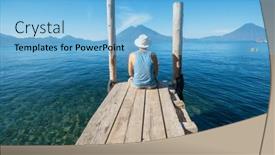  Presentation with guatemala - Theme featuring tourist-on-the-beautiful-lake background and a light blue colored foreground