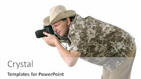  Presentation with photograph - Beautiful presentation theme featuring tourist-on-the-lookout backdrop and a white colored foreground