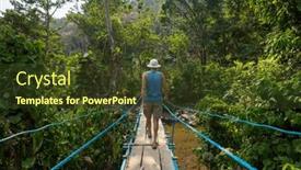  Presentation with suspension bridge - Slides consisting of tourist-on-the-suspension-bridge background and a tawny brown colored foreground