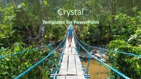  Presentation with suspension - Theme consisting of tourist-on-the-suspension-bridge background and a tawny brown colored foreground