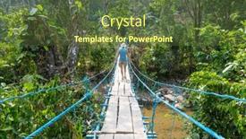  Presentation with suspension bridge - Theme enhanced with tourist-on-the-suspension-bridge background and a tawny brown colored foreground