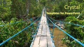  Presentation with suspension - Presentation theme having tourist-on-the-suspension-bridge background and a tawny brown colored foreground