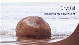  Presentation with south beach - Presentation theme consisting of tourist-on-unusual-moeraki-boulders background and a sky blue colored foreground