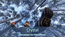  Presentation with walking nordic - Beautiful PPT layouts featuring tourist-or-sportsman-with-walking backdrop and a ocean colored foreground