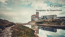  Presentation with pedestrian bridge - Audience pleasing slide set consisting of tourist pedestrian path to the bridge to vacation resort next to cute clear mountain river the tatras mountains slovakia ideal place to rest and relax backdrop and a soft green colored foreground