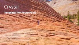  Presentation with navajo - Slide set having tourist-photographer-goes-down background and a red colored foreground