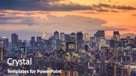  Presentation with city japan - Audience pleasing PPT theme consisting of tourist places - tokyo japan city skyline backdrop and a dark gray colored foreground