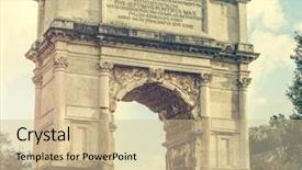  Presentation with constantine - Presentation theme featuring tourist places - view on the arch background and a  colored foreground