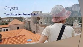  Presentation with dubrovnik - Slides with tourist-relax-and-have-fun background and a sky blue colored foreground