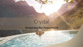  Presentation with tourist - PPT layouts having tourist-relaxing-in-natural-thermal background and a coral colored foreground