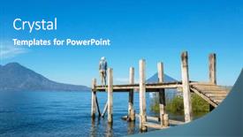  Presentation with guatemala - PPT theme having tourist-relaxing-on-the-beautiful background and a teal colored foreground