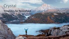  Presentation with fog - PPT layouts having tourist-stands-over-the-fog background and a light blue colored foreground