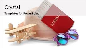  Presentation with tourist - Slides enhanced with tourist stuff on white background background and a  colored foreground