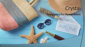  Presentation with gear wheels on wooden - Cool new PPT theme with tourist stuff on wooden background backdrop and a  colored foreground