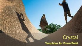  Presentation with cappadocia - Slide set featuring tourist-taking-picture-in-cappadocia background and a tawny brown colored foreground