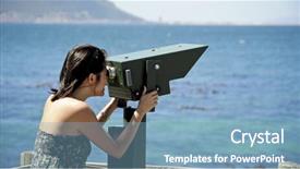  Presentation with cape town - PPT layouts consisting of vision 2010 - tourist telescope at boulders beach background and a light blue colored foreground