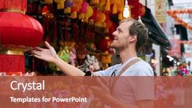  Presentation with tourist - PPT layouts with tourist traveler with camera background and a red colored foreground