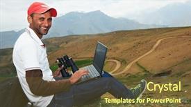  Presentation with couples hiking the mountains - Slide deck having tourist traveller hiker with compass background and a  colored foreground