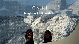  Presentation with suspension bridge - Slide deck enhanced with tourist-walk-on-the-suspension background and a ocean colored foreground