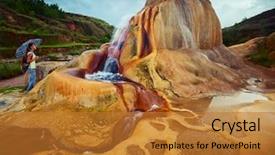  Presentation with soil structure - Amazing slides having tourist watching limestone structure backdrop and a gold colored foreground