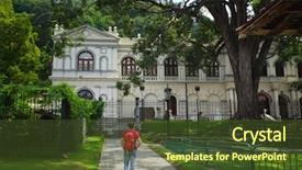  Presentation with garden city - Slide deck having white plumeria on ground white background and a tawny brown colored foreground