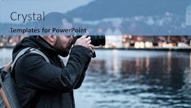  Presentation with tourist - PPT theme having tourist-with-camrea-against-tyskebryggen background and a  colored foreground